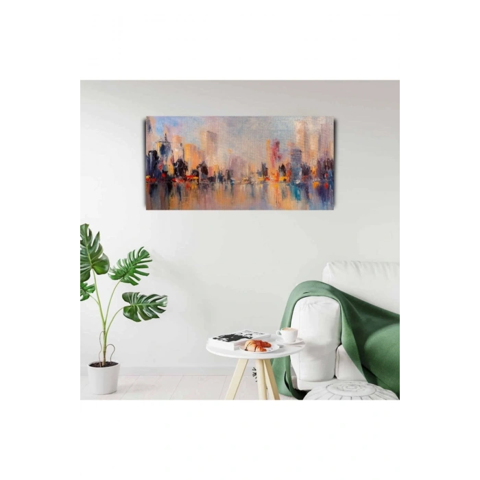 USLUCAN ALIŞVERİŞ Renkli Kayıp Şehir Canvas Tablo (60x120)