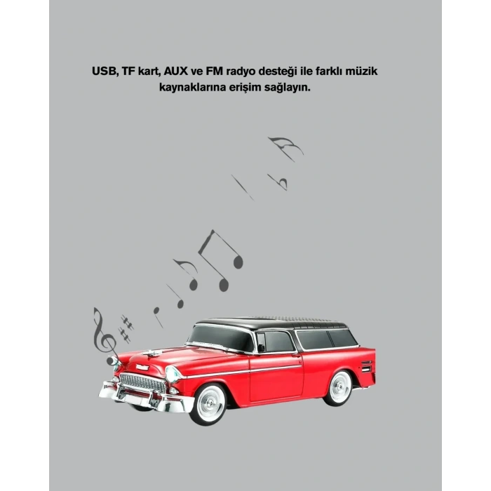 USLUCAN ALIŞVERİŞ Retro Araba Şekilli Kablosuz Bluetooth Hoparlör