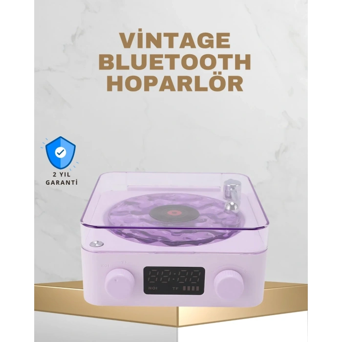USLUCAN ALIŞVERİŞ Retro Pikap Tasarımlı Bluetooth Hoparlör – Projektörlü Şarjlı Lamba