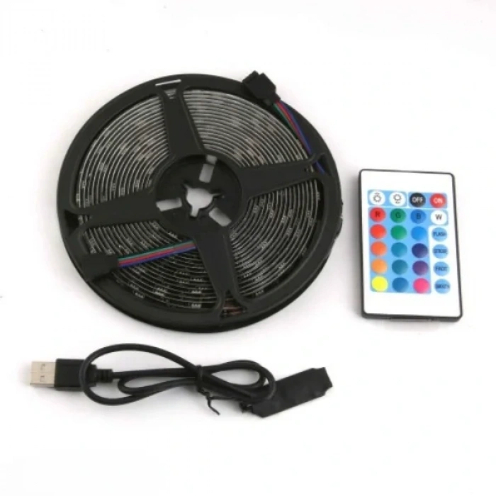 USLUCAN ALIŞVERİŞ RGB Şerit 30 LED Kumandalı USB Bağlantılı