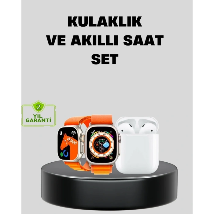 USLUCAN ALIŞVERİŞ S8 Ultra Akıllı Saat ve Bluetooth Kablosuz Kulaklık 2’li Set