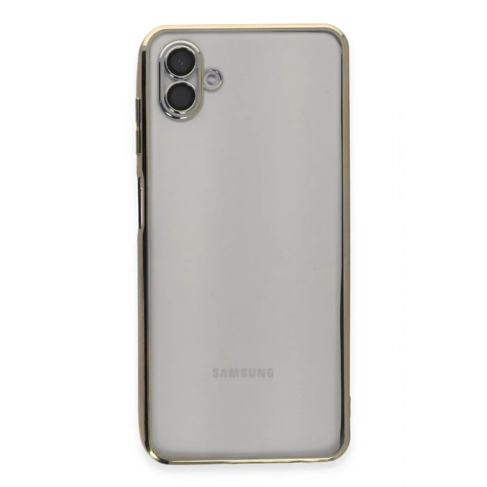 USLUCAN ALIŞVERİŞ Samsung Galaxy A04 Kılıf Lensli Silikon - Gold