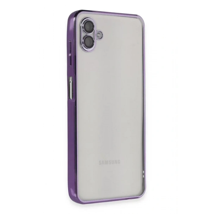 USLUCAN ALIŞVERİŞ Samsung Galaxy A04 Kılıf Lensli Silikon - Mor