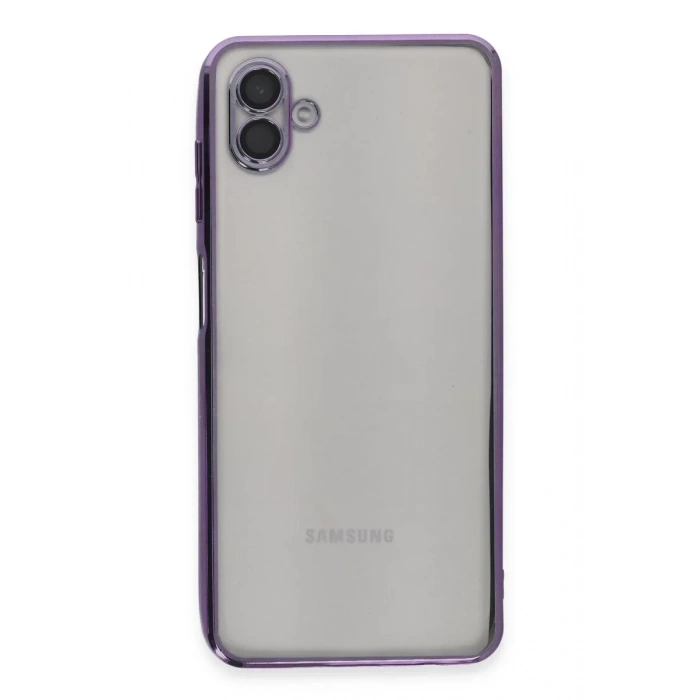 USLUCAN ALIŞVERİŞ Samsung Galaxy A04 Kılıf Lensli Silikon - Mor