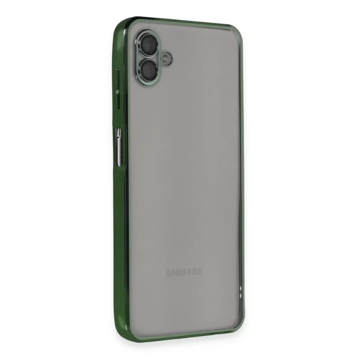 USLUCAN ALIŞVERİŞ Samsung Galaxy A04 Kılıf Lensli Silikon - Yeşil