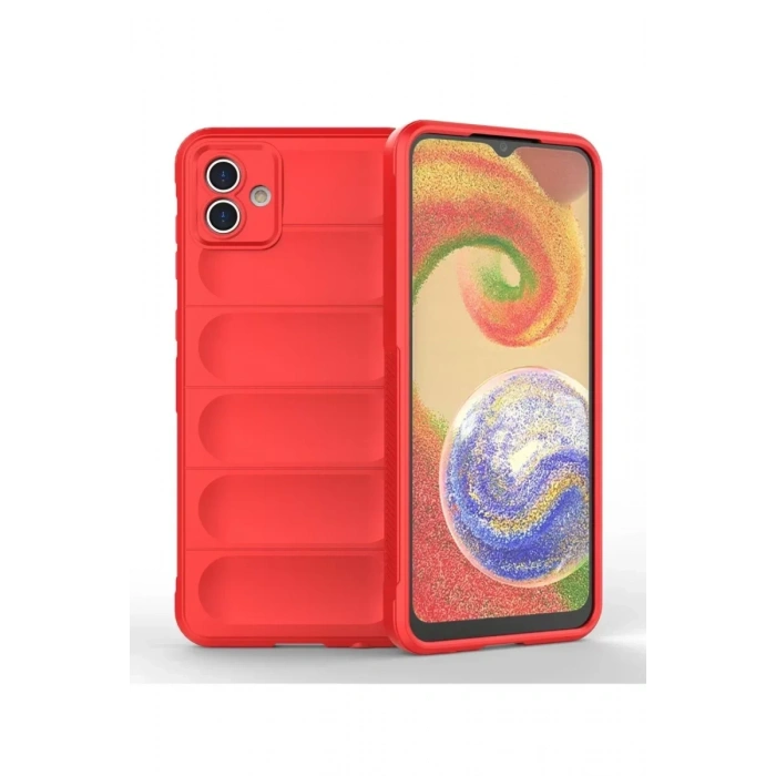 USLUCAN ALIŞVERİŞ Samsung Galaxy A04 Kılıf Optimum Silikon - Kırmızı