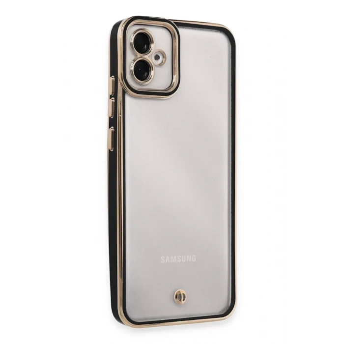 USLUCAN ALIŞVERİŞ Samsung Galaxy A04E Kılıf Liva Lens Silikon - Siyah