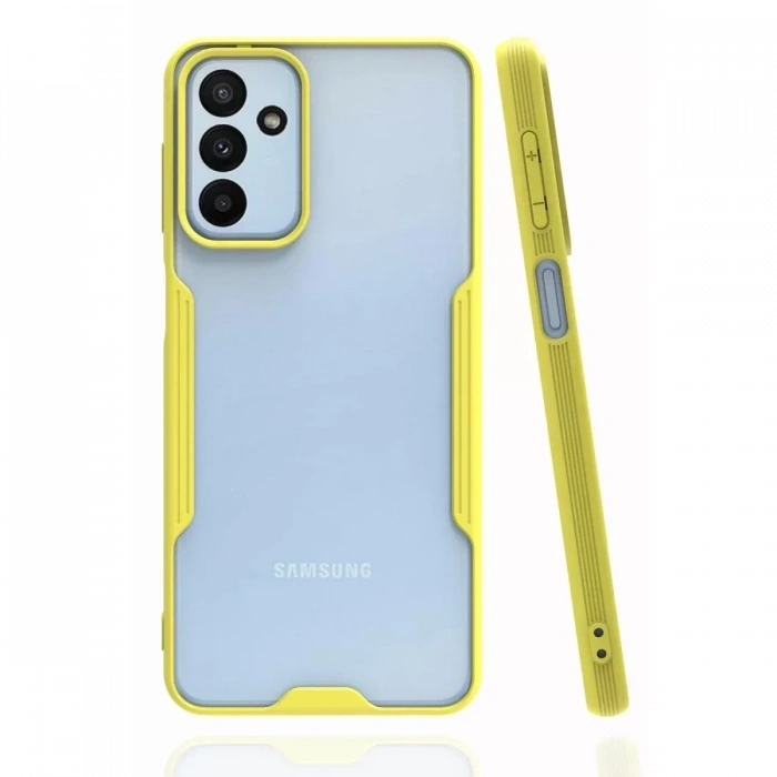 USLUCAN ALIŞVERİŞ Samsung Galaxy A04S Kılıf Platin Silikon - Sarı