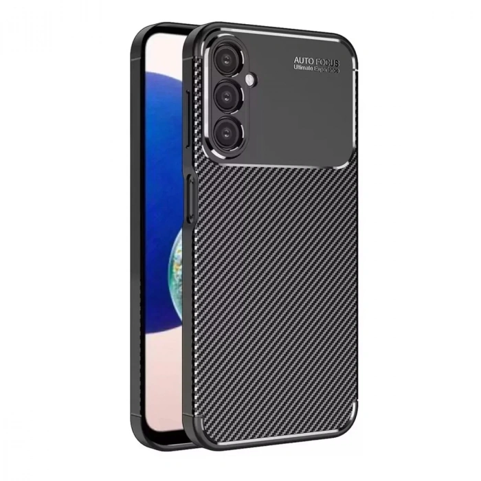 USLUCAN ALIŞVERİŞ Samsung Galaxy A05S Kılıf Auto Focus Karbon Kapak - Siyah