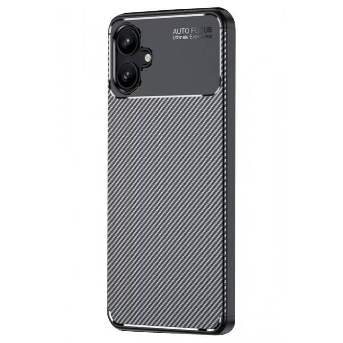 USLUCAN ALIŞVERİŞ Samsung Galaxy A06 Kılıf Auto Focus Karbon Kapak - Siyah
