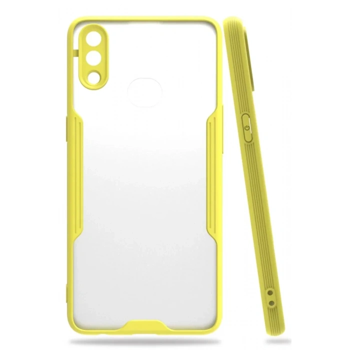 USLUCAN ALIŞVERİŞ Samsung Galaxy A10S Kılıf Platin Silikon - Sarı