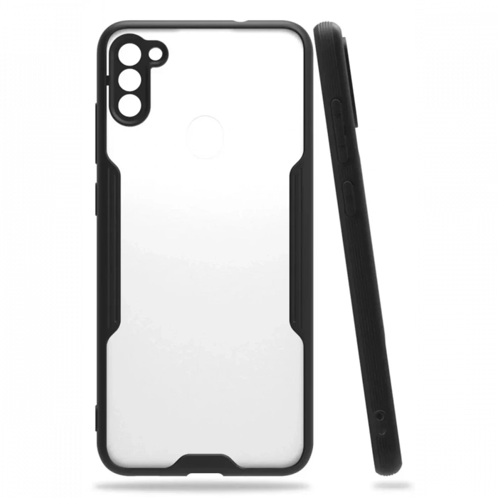 USLUCAN ALIŞVERİŞ Samsung Galaxy A11 Kılıf Platin Silikon - Siyah