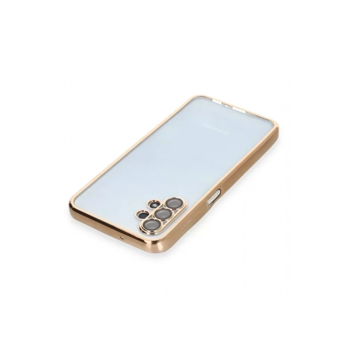 USLUCAN ALIŞVERİŞ Samsung Galaxy A13 4G Kılıf Lensli Silikon - Gold