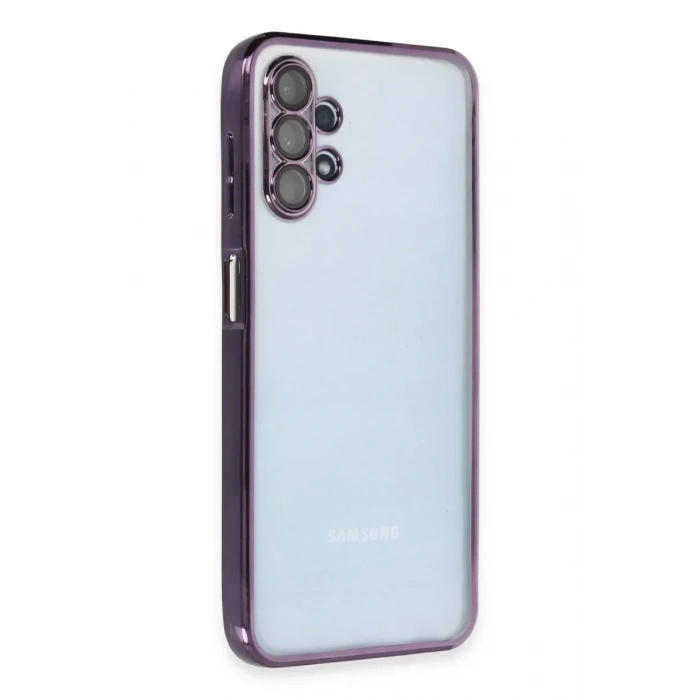 USLUCAN ALIŞVERİŞ Samsung Galaxy A13 4G Kılıf Lensli Silikon - Mor