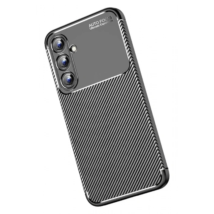 USLUCAN ALIŞVERİŞ Samsung Galaxy A15 4G Kılıf Auto Focus Karbon Kapak - Siyah
