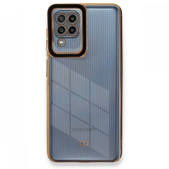 USLUCAN ALIŞVERİŞ Samsung Galaxy A22 Kılıf Liva Lens Silikon - Siyah