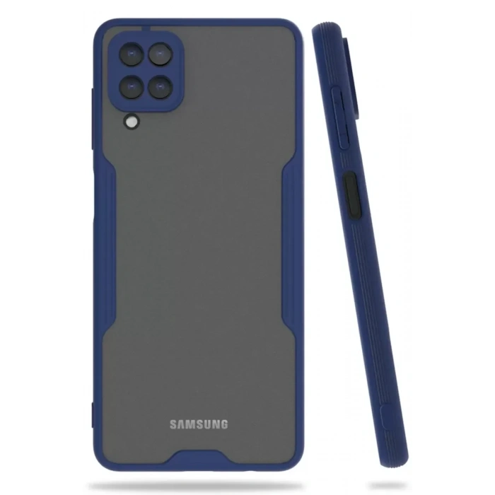 USLUCAN ALIŞVERİŞ Samsung Galaxy A22 Kılıf Platin Silikon - Lacivert
