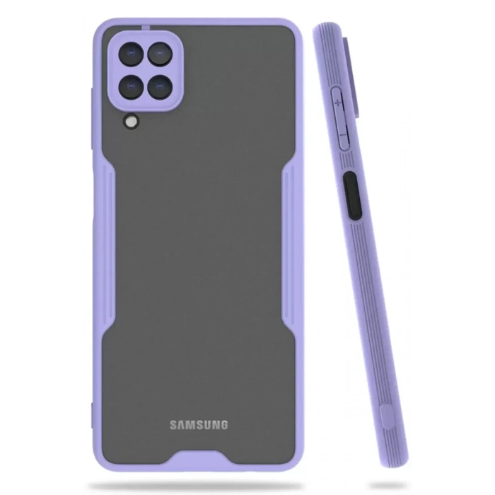 USLUCAN ALIŞVERİŞ Samsung Galaxy A22 Kılıf Platin Silikon - Lila