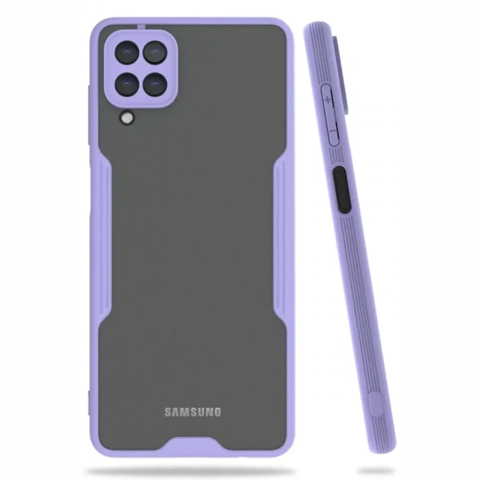 USLUCAN ALIŞVERİŞ Samsung Galaxy A22 Kılıf Platin Silikon - Lila