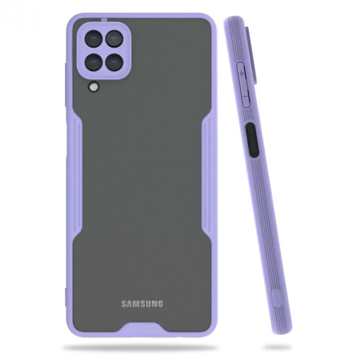 USLUCAN ALIŞVERİŞ Samsung Galaxy A22 Kılıf Platin Silikon - Lila