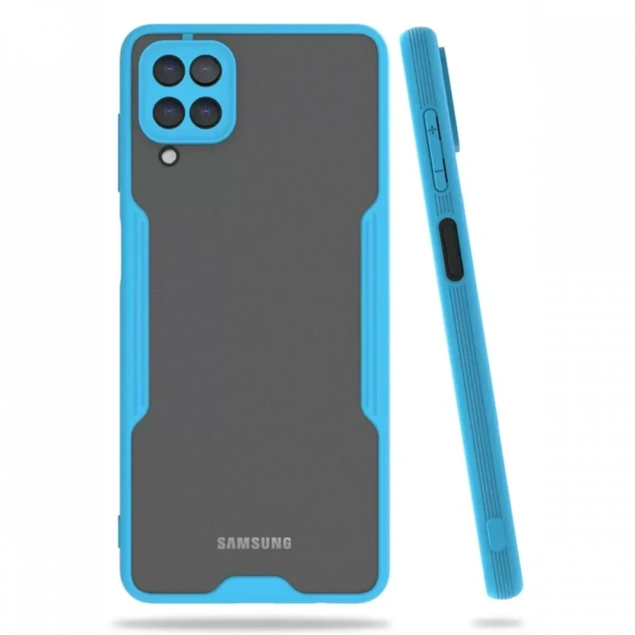 USLUCAN ALIŞVERİŞ Samsung Galaxy A22 Kılıf Platin Silikon - Mavi