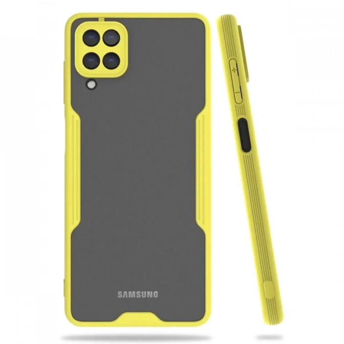 USLUCAN ALIŞVERİŞ Samsung Galaxy A22 Kılıf Platin Silikon - Sarı