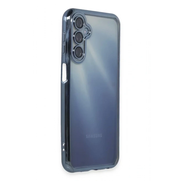 USLUCAN ALIŞVERİŞ Samsung Galaxy A55 5G Kılıf Lensli Silikon - Açık Mavi
