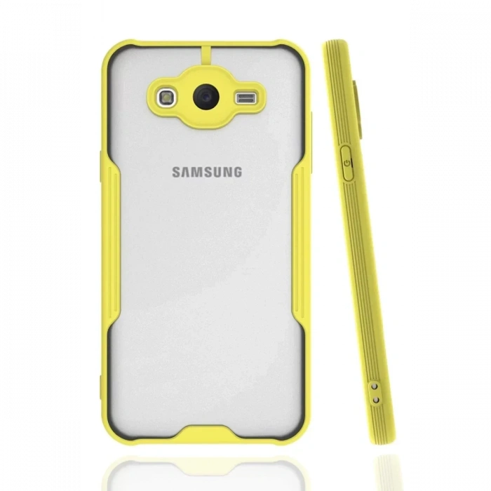 USLUCAN ALIŞVERİŞ Samsung Galaxy J7 Kılıf Platin Silikon - Sarı
