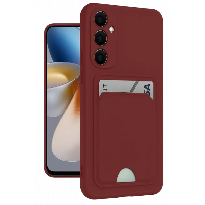 USLUCAN ALIŞVERİŞ Samsung Galaxy M15 Kelvin Kartvizitli Silikon - Bordo
