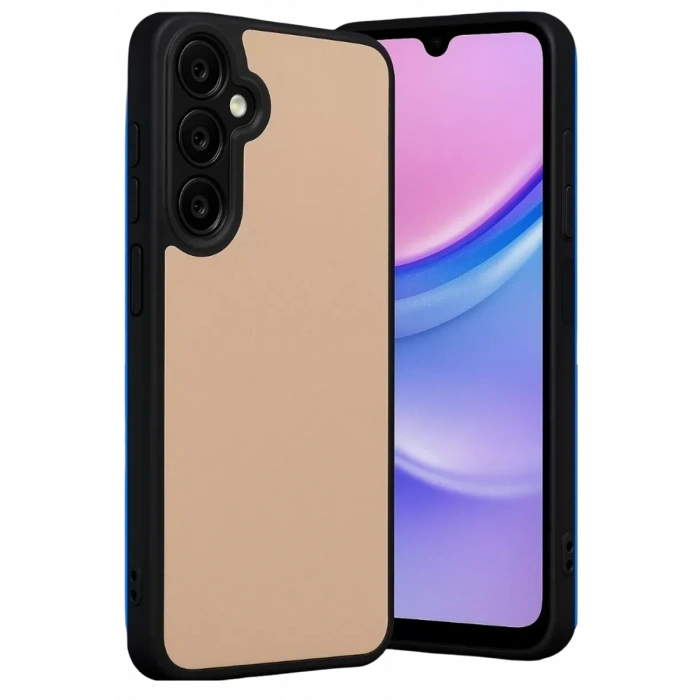 USLUCAN ALIŞVERİŞ Samsung Galaxy M15 Kılıf Aras Deri Kapak - Pudra