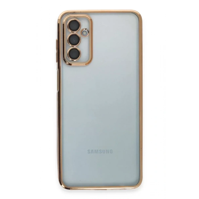 USLUCAN ALIŞVERİŞ Samsung Galaxy M23 Kılıf Lensli Silikon - Gold