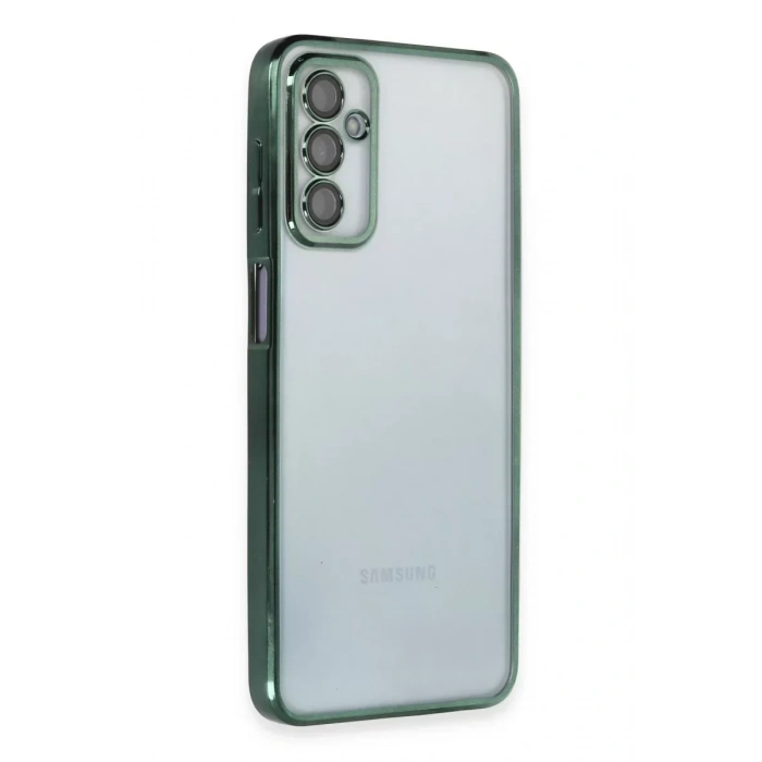 USLUCAN ALIŞVERİŞ Samsung Galaxy M23 Kılıf Lensli Silikon - Yeşil