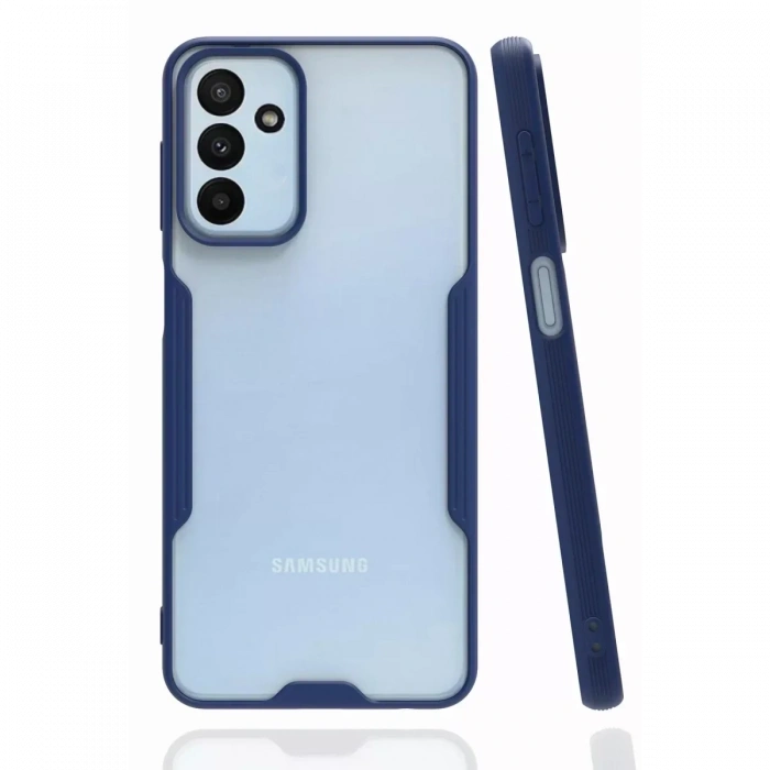 USLUCAN ALIŞVERİŞ Samsung Galaxy M23 Kılıf Platin Silikon - Lacivert
