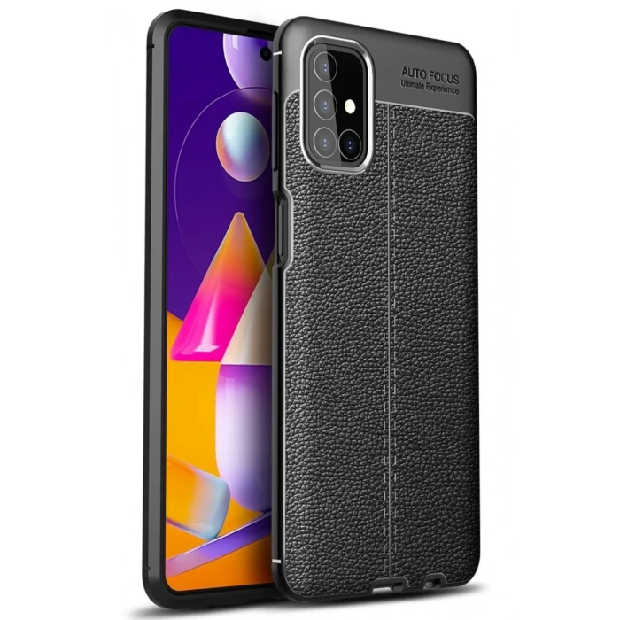 USLUCAN ALIŞVERİŞ Samsung Galaxy M31S Kılıf Auto Focus Kapak - Siyah