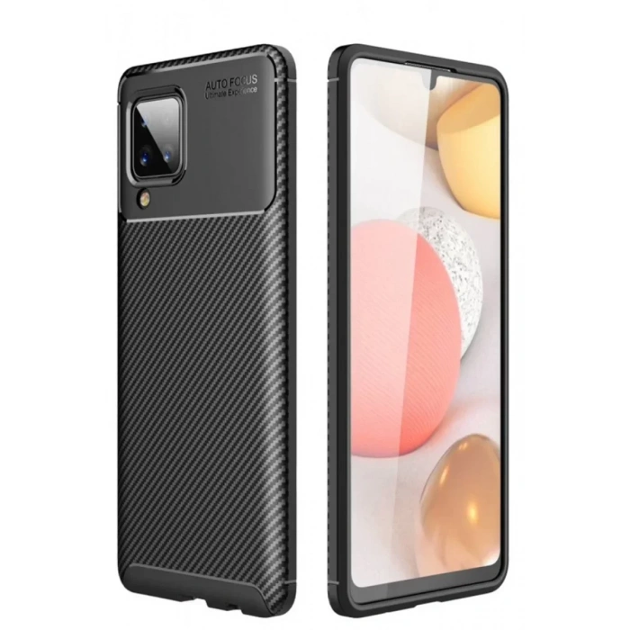 USLUCAN ALIŞVERİŞ Samsung Galaxy M33 Kılıf Auto Focus Karbon Kapak - Siyah