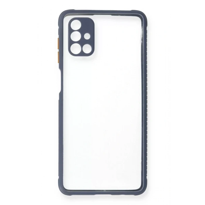 USLUCAN ALIŞVERİŞ Samsung Galaxy M51 Kılıf Miami Şeffaf Silikon - Gri
