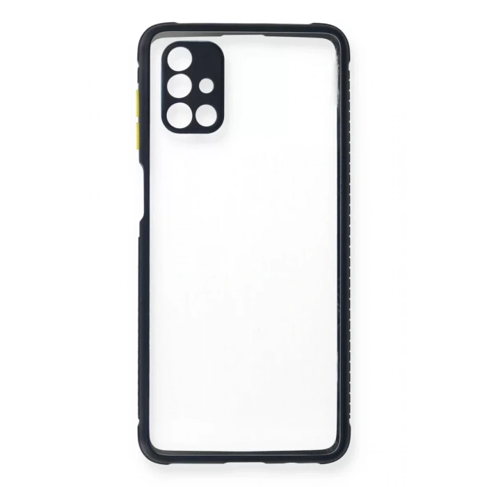 USLUCAN ALIŞVERİŞ Samsung Galaxy M51 Kılıf Miami Şeffaf Silikon - Lacivert