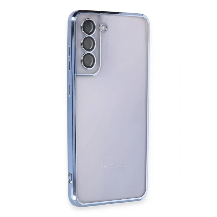 USLUCAN ALIŞVERİŞ Samsung Galaxy S21 FE Kılıf Lensli Silikon - Açık Mavi