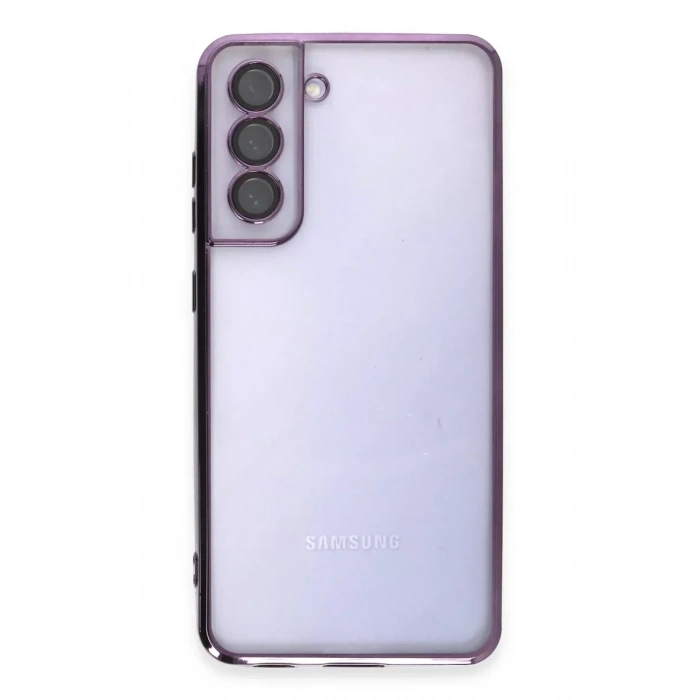 USLUCAN ALIŞVERİŞ Samsung Galaxy S21 FE Kılıf Lensli Silikon - Mor
