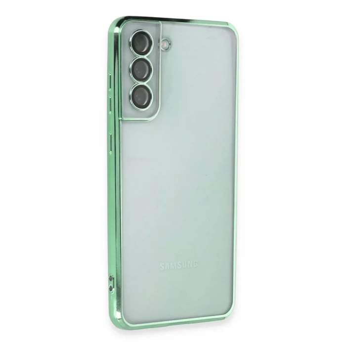 USLUCAN ALIŞVERİŞ Samsung Galaxy S21 FE Kılıf Lensli Silikon - Yeşil