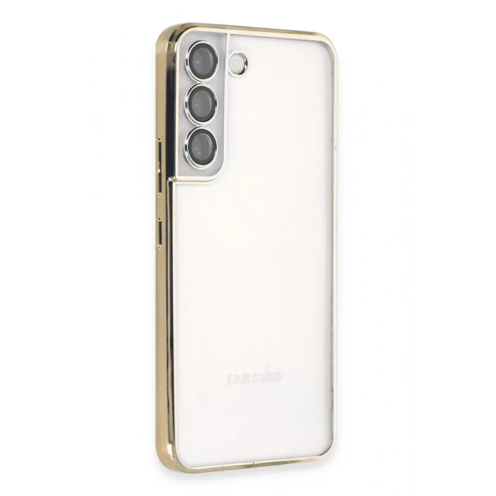 USLUCAN ALIŞVERİŞ Samsung Galaxy S22 Kılıf Lensli Silikon - Gold