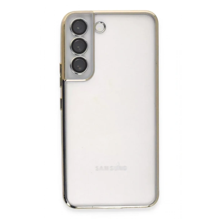 USLUCAN ALIŞVERİŞ Samsung Galaxy S22 Kılıf Lensli Silikon - Gold