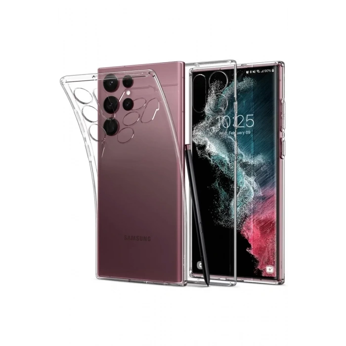 USLUCAN ALIŞVERİŞ Samsung Galaxy S22 Ultra Kılıf Lüx Şeffaf Silikon
