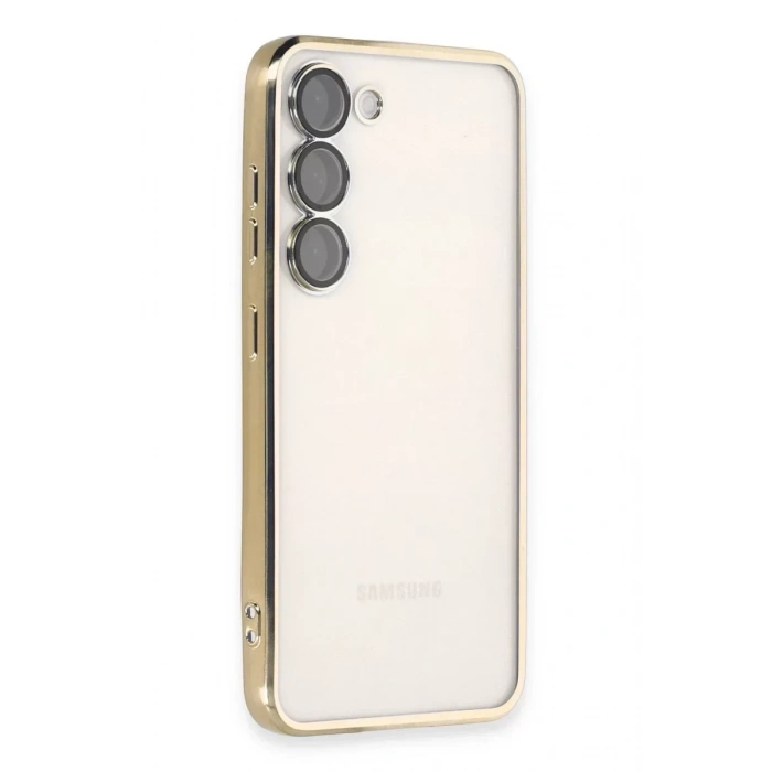 USLUCAN ALIŞVERİŞ Samsung Galaxy S23 Plus Kılıf Lensli Silikon - Gold