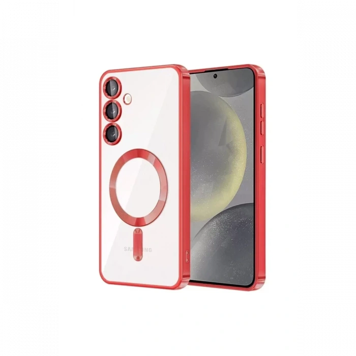 USLUCAN ALIŞVERİŞ Samsung Galaxy S24 Plus Kılıf Kross Magneticsafe Kapak - Kırmızı