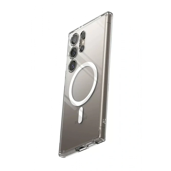 USLUCAN ALIŞVERİŞ Samsung Galaxy S24 Ultra Kılıf Magneticsafe Şeffaf Silikon - Şeffaf