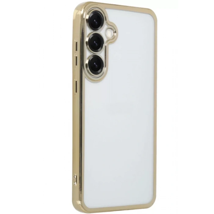 USLUCAN ALIŞVERİŞ Samsung Galaxy S25 Plus Kılıf Lensli Silikon - Gold