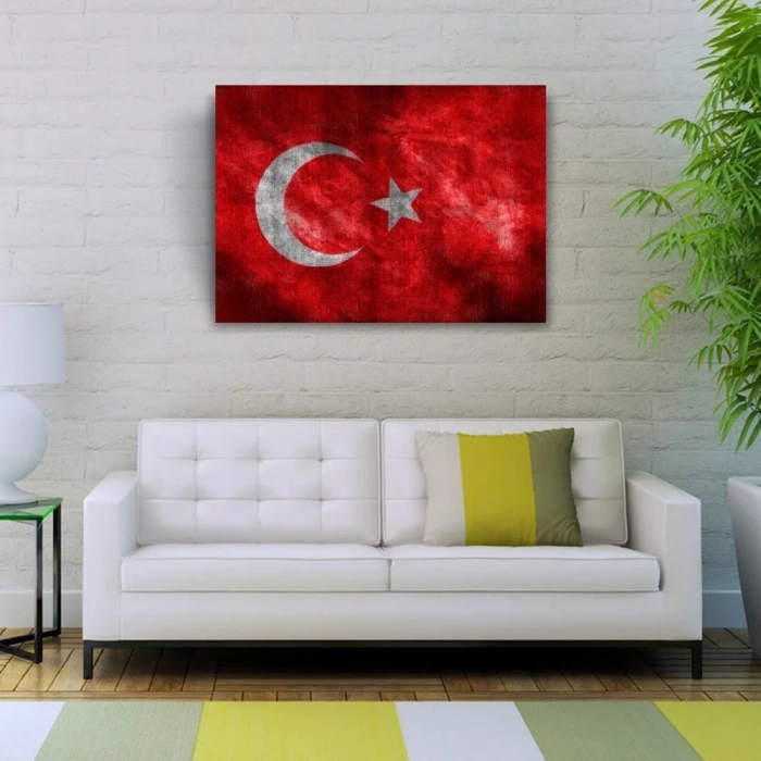 USLUCAN ALIŞVERİŞ Şanlı Türk Bayrağımız Kanvas Tablo 50 x 70
