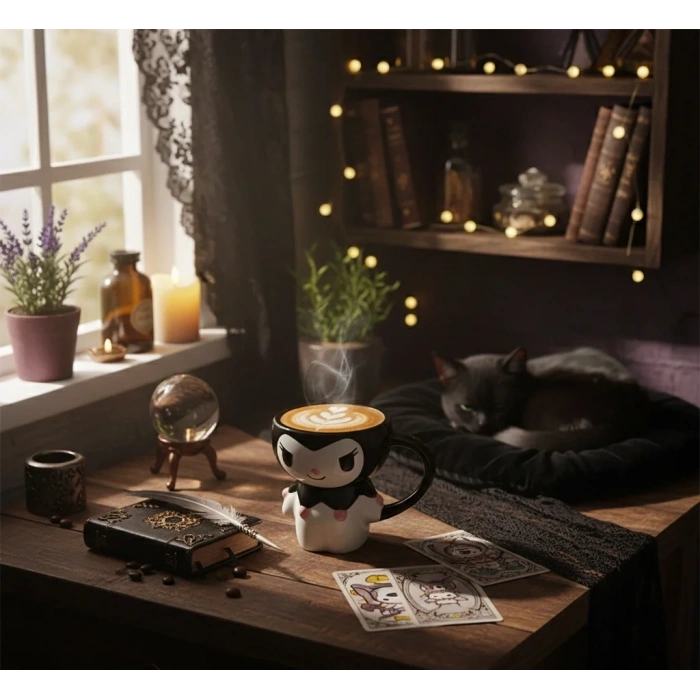 USLUCAN ALIŞVERİŞ Sanrio Kuromi Kapaklı Kupa