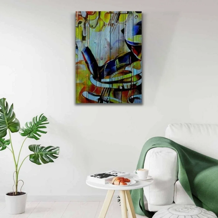 USLUCAN ALIŞVERİŞ Şarap Kadehi Yağlıboya Kanvas Tablo 50 x 70